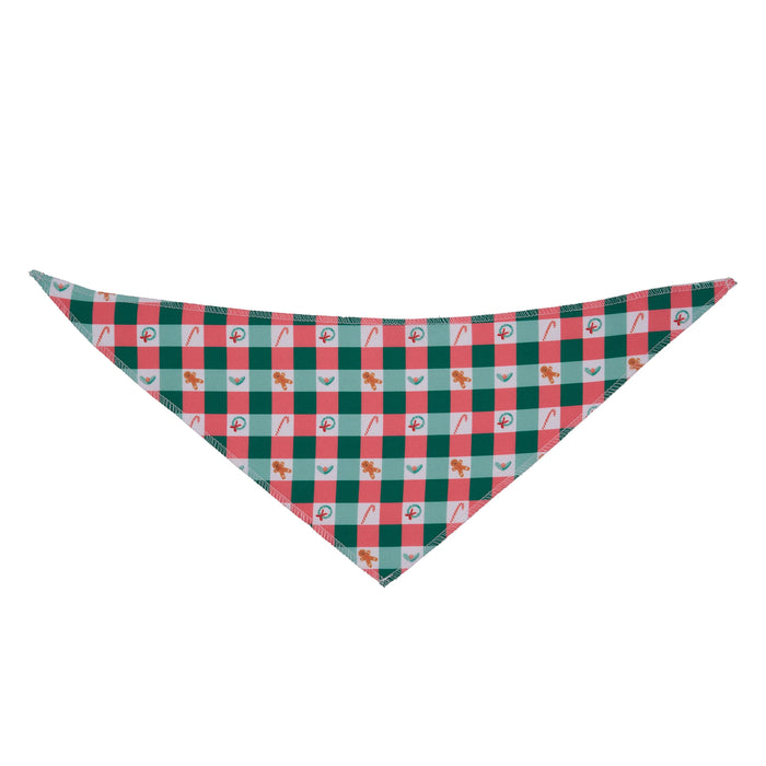 Christmas Gingham Bandanas - 12 pack dog grooming bandanas