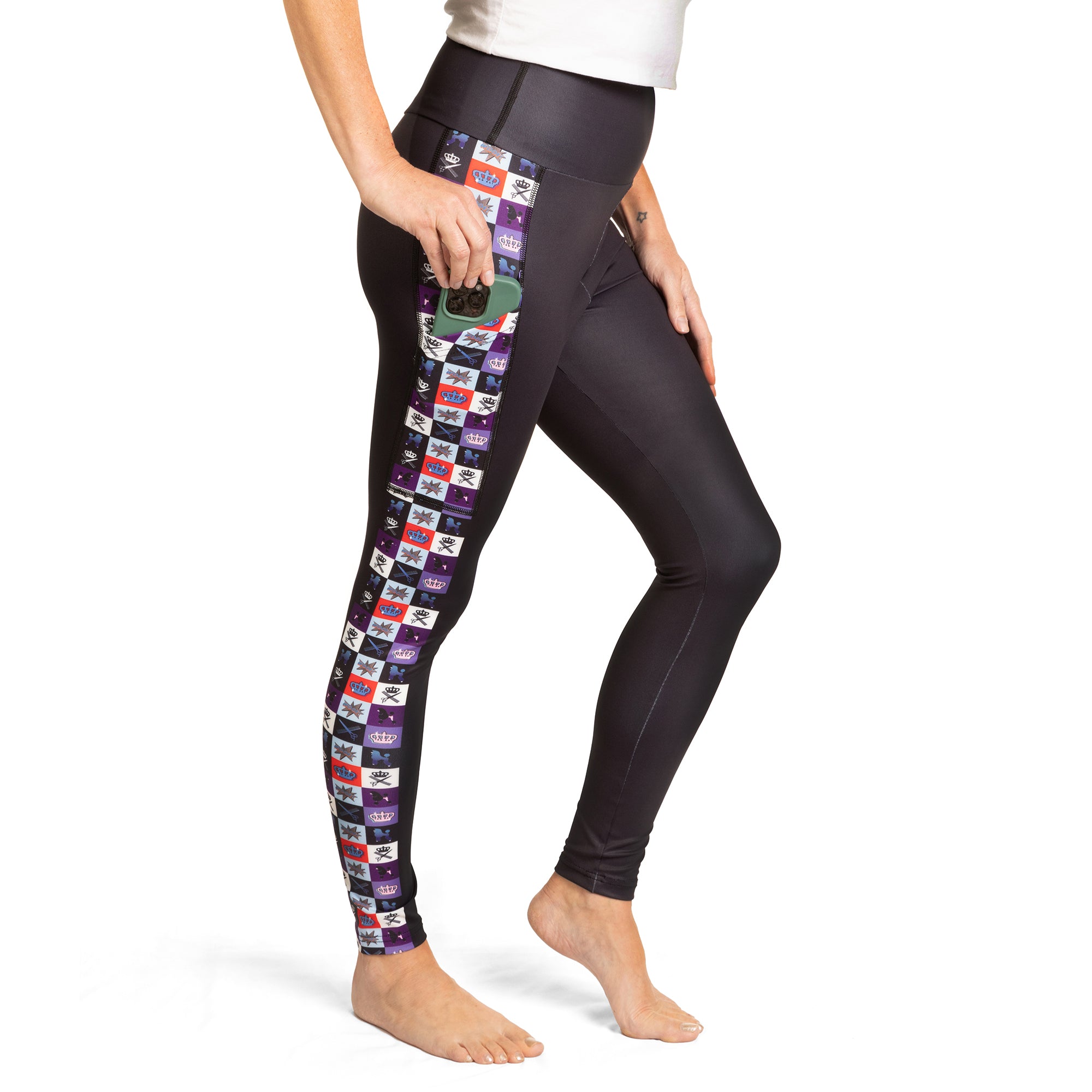 Hair-Resistant Royal Print Leggings