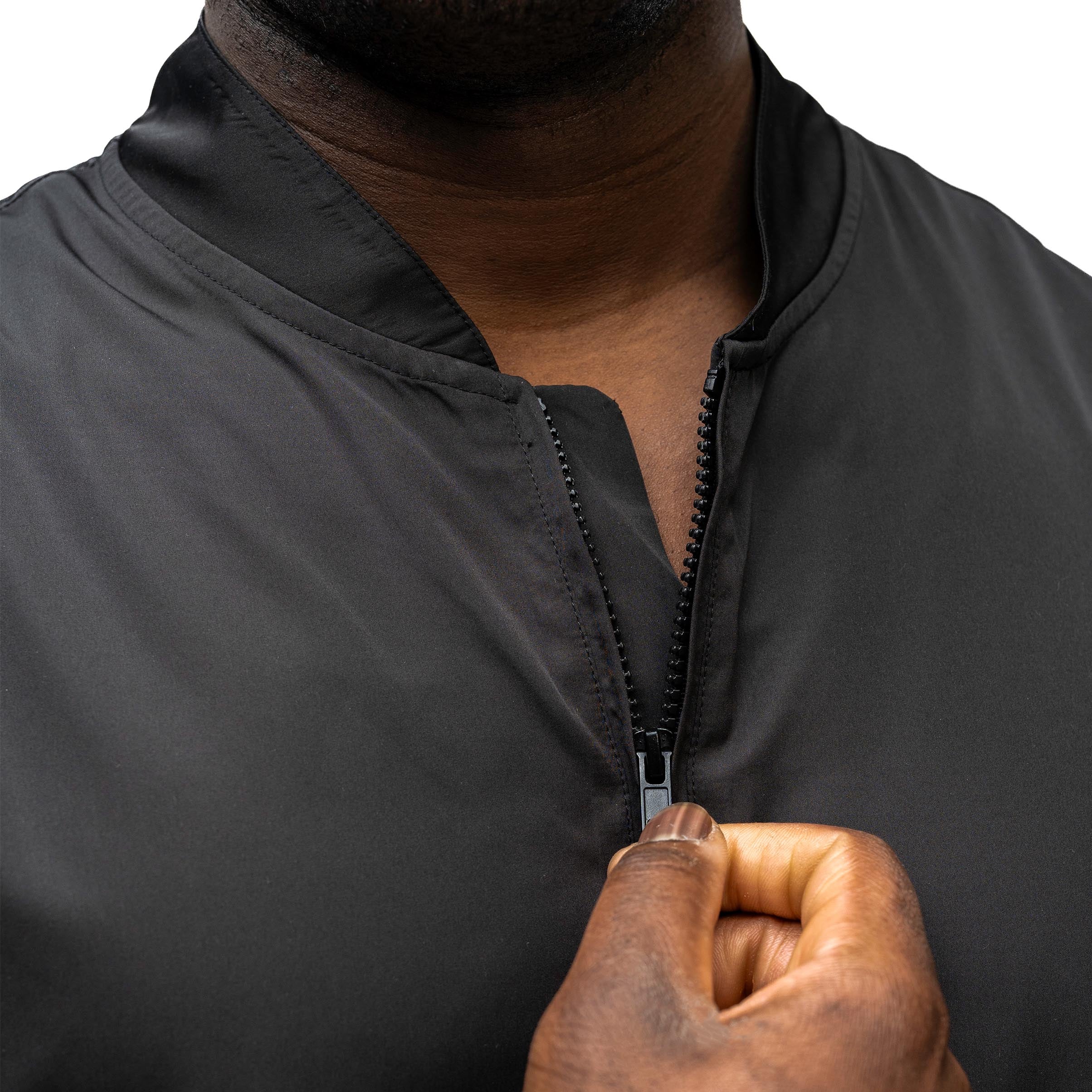 black dog grooming smock