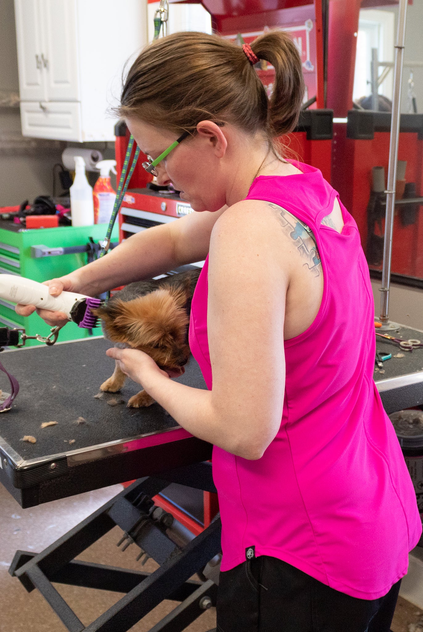 breathable dog grooming clothes, stretchy grooming clothes