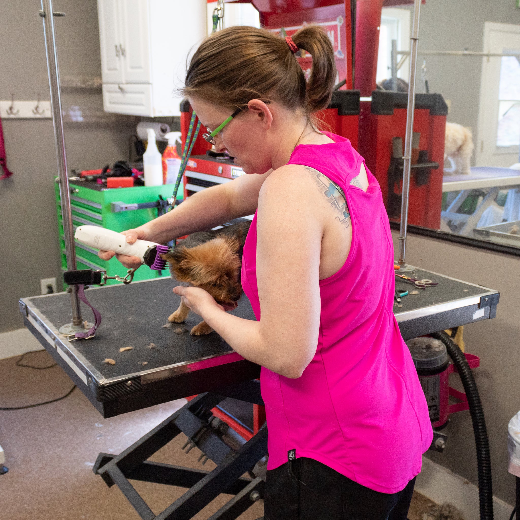 breathable dog grooming clothes, stretchy grooming clothes