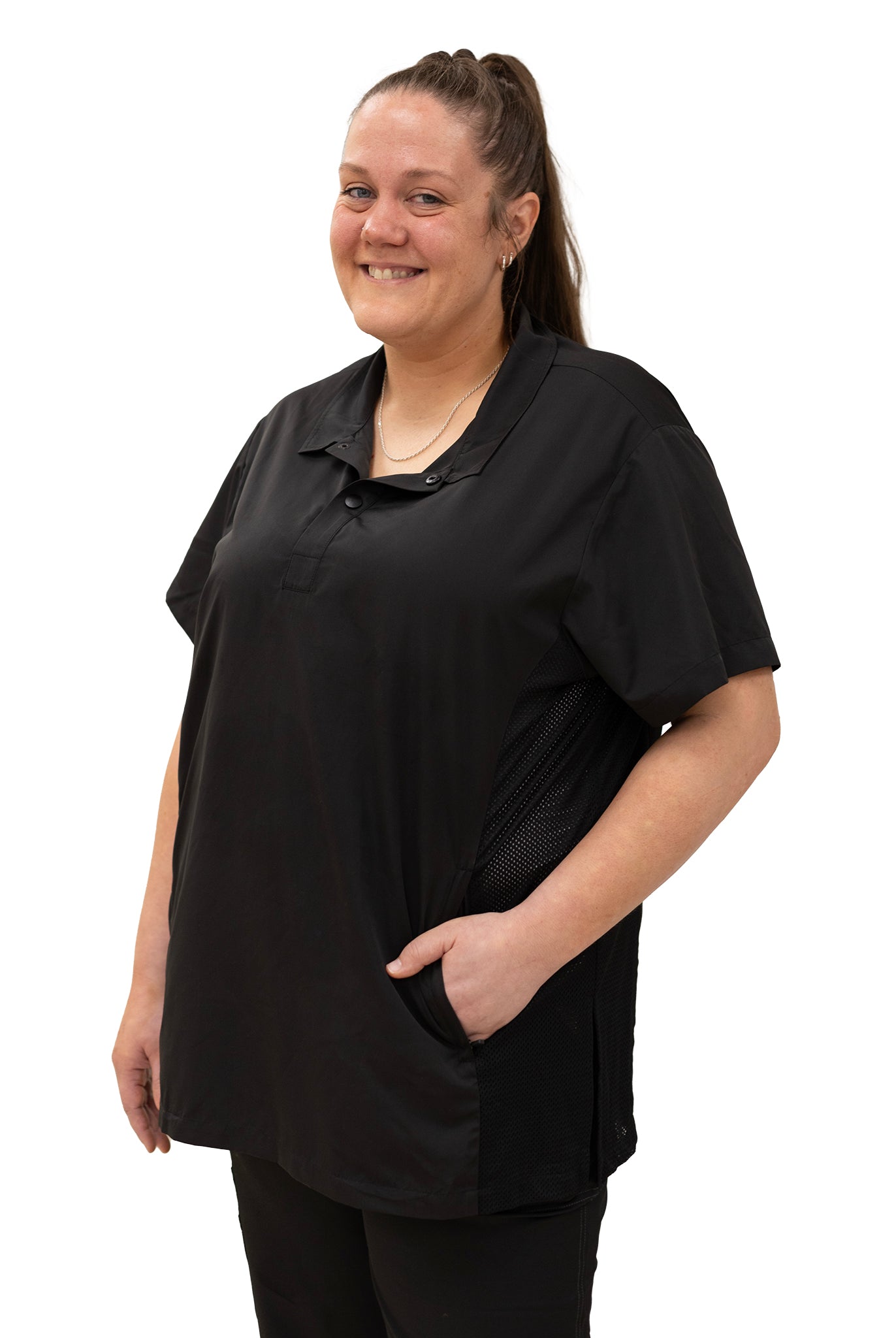 black grooming smock for men and women