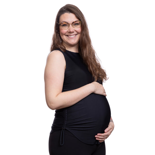 Jacqueline Maternity Athletic Grooming Top Black