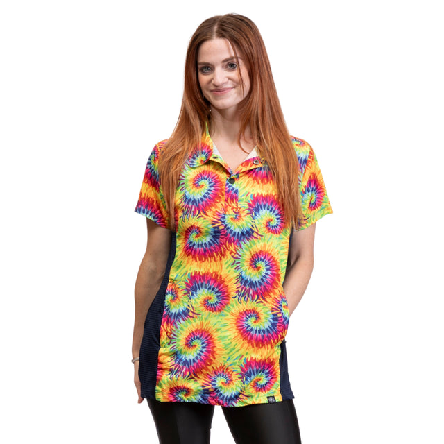 Sammie Grooming Smock w/ Mesh Side in Rainbow Tie-Dye