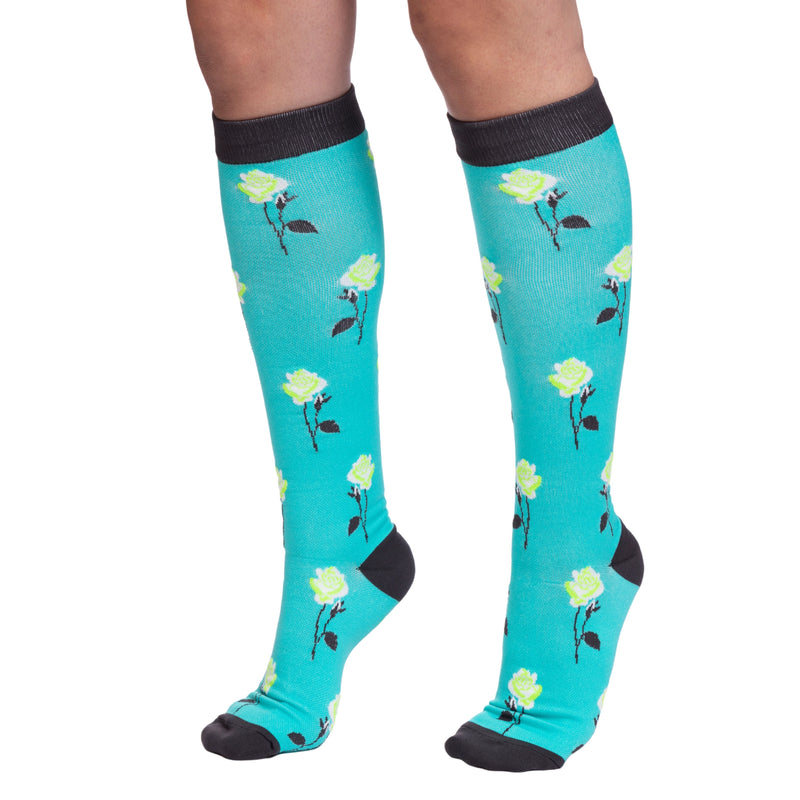 Rose Rows Compression Socks