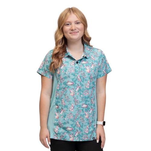 Sammie Grooming Smock w/ Mesh Side - Watercolor Whiskers