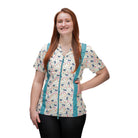 women's cat grooming smock with cat pattern